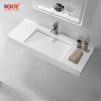 KKR Artificial Stone Resin Basins Solid Surface Lavabo Bathroom Wall Mounted Wash Basin