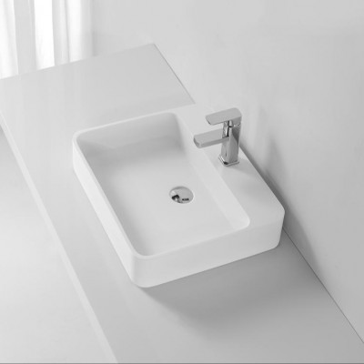 UPC modern toilet handmade white solid surface marble stone vessel bathroom sink