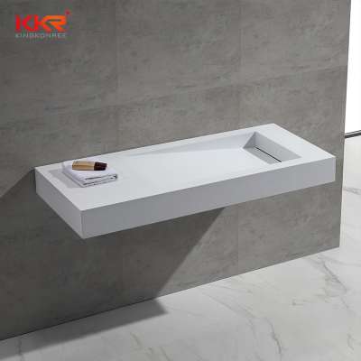 China supplier stain resistance artificial resin stone basin custom available solid surface wall hung basin