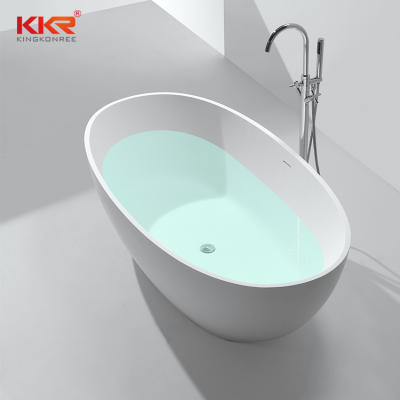 European Matte Concrete Bathtub Acrylic Artificial Stone Freestanding Resin Stone Bathtub Solid Surface Bath Tub for Bathroom