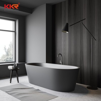 Modern Bathroom Tub Best Acrylic Soaking Solid Surface Freestanding Bathtub for Adults